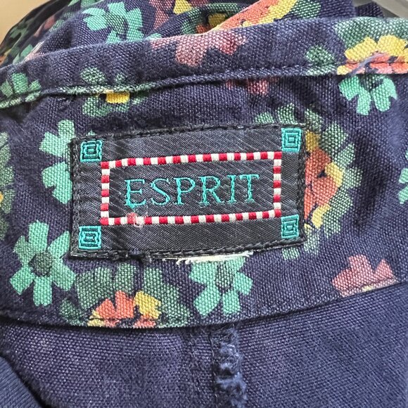 Rare Vintage ESPRIT Floral Print Pants Trousers Denim Jean Funky Rainbow 80s 90s - Picture 5 of 8